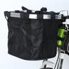 Cesta para Bicicleta de Montanha Cesta Dianteira Cesta Dobrável Liga de Alumínio Lona Dobrável Bicicleta Cesta de Tecido Azul Instalação da Bicicleta