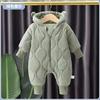 Mameluco para bebé otoño e invierno para hombre y mujer ropa de invierno acolchada de algodón simple moda con capucha mameluco