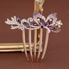 Nuevo peine transfronterizo, tocado de aleación, elegantes accesorios para el cabello, horquilla de cristal, exquisita horquilla, peine de mariposa para mujer