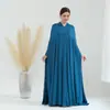 Vestido com capuz de manga morcego cor sólida plus size Lorriya LR628