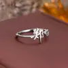 Anillo de Plata de Ley 925 100 Apellidos Familiares Apellido Familiar Anillo para Mujer Nuevo Amor Diseño de Nicho Sentido Anillo de Dedo Abierto Todo-partido Regalo