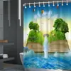 Producto de gran venta transfronteriza: Cortina de Ducha para Baño Serie Playa Oceánica, Impermeable, Antivaho, Antimoho, Poliéster Impreso Digitalmente, Suministro Directo del Fabricante