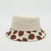 Sombrero para Niños Qiunan Estilo Coreano Zichun con Estampado de Fresas Sombrero de Pescador Sombrilla Exterior Transpirable Informal Tipo Cubeta para Niños y Niñas
