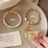 Pulsera Vintage Apilable de Ala Ancha para Mujer, Exquisita Pulsera de Perlas, Estilo Vacaciones en la Playa, Pulsera de Moda para el Festival Qixi y Vacaciones
