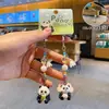 Mini Panda Rojo Original Cadena para Teléfono Móvil Fat Llavero Creativo Llavero de Cuentas Colgante para Mochila Escolar de Pareja