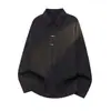 Nueva camisa a rayas estilo chino para hombre, de manga larga, corte holgado, casual, top estilo "old money", marca de moda, adecuada para adolescentes para usar en capas