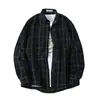 Camisa de rejilla de viento de puerto para hombre de manga larga camisa para hombre ropa de traje holgada Marca de moda tendencia coreana ins abrigo
