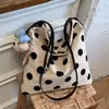 Bolsa Transversal Nova de Verão 2026, Bolsa Tote Grande de Bolinhas Fofa, Bolsa de Ombro para Meninas para Sair