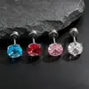 Brincos Redondos Coloridos de Zircônia com Parafuso Estilo Europeu e Americano, Tarraxas de Osso da Orelha em Aço Inoxidável, Joias para Piercing, Tarraxas de Osso da Orelha Unissex, Tarraxas Cocleares