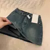 Saia Jeans Retrô Estilo Americano Feminina Primavera Nova Spice Girl Stretch Slim Saia Evasê Saia Anti-rasgo Saia de Quadril