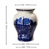 Conjunto de Cerâmica Azul e Branco Estilo Chinês com Paisagem, Vaso, Bule, Bandeja, Recipiente para Arranjo de Flores da Sala de Estar, Ornamento de Decoração para Casa, Porcelana