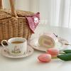 Lento como la taza y platillo Tulipán Conejo Viejo en Cerámica Coreana Juego de Café Complejo Té de la Tarde Francés Taza de Sentido Avanzado