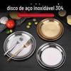 Fábrica direta de aço inoxidável coreano disco de churrasco placa dim sum prato raso prato Kimchi prato buffet