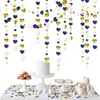 4 m Tamanho Flor do Amor Espelho Coração Brilhante Forma de Coração Fio de Papel Bandeira Decoração de Festa de Aniversário Dia dos Namorados Enfeites Pendurados