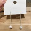 Pendientes S925 de Aguja de Plata Estilo Estrella Simple con Borla de Perlas para Mujer Diseño Coreano Geométrico con Borla Pendientes Elegantes