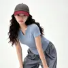 Top de yoga con cuello en V para mujer, de manga corta, entallado en la cintura, plisado, adelgazante, de secado rápido, transpirable, adecuado para entrenamiento de Pilates y fitness