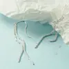 Brincos Pendentes de Gipsofila Brilhantes Elegantes Punhos de Orelha com Franjas Longas Moda Celebridade da Internet Rosto Super Fada Emagrecimento Brincos de Tarraxa Doces Versáteis