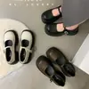 Zapatos de Mujer Retro Estilo Francés de Tacón Grueso Poco Profundos 2024 Nuevo Diseño Primavera y Otoño Zapatos Pequeños de Cuero de Suela Gruesa Estilo Británico