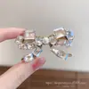 Luz de Atmosfera Exquisita Luxo Extremo Presilha de Cabelo Laço de Strass Brilhante Totalmente Cravejada de Strass Franja Cabelo Fino Presilha Lateral de Celebridade da Internet Acessórios de Cabelo