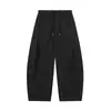 Calça Cargo Patchwork Desconstruída Retro Japonesa Ru Meng com Cordão para Homem Outono Silhueta Solta Perna Reta Calças Casuais