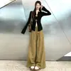 Camiseta de Algodón Puro de Manga Larga para Mujer, Paquete de 40, Jeans de Pierna Ancha Estilo Wasteland para Mujer, Corte Relajado, Adelgazantes, Pantalones Caídos