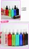 Frasco de plástico de ombro reto 100ML para tônico, garrafa de água floral colorida, bico de meia tampa, garrafa de líquido PET, frasco de desinfetante