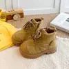 Botas para Niña Botas tipo Martin para Niño 2026 Nuevas Botas de Cuero Amarillo para Niña Suela Suave Modernas Botines de Estilo Británico
