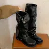 Venta Caliente Botas Martin de Suela Gruesa para Adelgazar Personas Bajas Botas Largas Nuevas de Otoño 2026 Botas de Tacón Retro