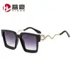 Gafas de Sol Decorativas Cuadradas de Serpiente de Marco Grande Europeas y Americanas Personalizadas Moda de Celebridad de Internet Protección Solar al Aire Libre Vacaciones Gafas de Sol Transfronterizas