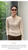 Tricô Cashmere Torção Gola Alta Feminino 2025 Outono e Inverno Novo Top Retrô Meio Zíper Decote V Tricô Tricô Texturizado
