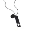 Collar de Acero Inoxidable en Stock Transfronterizo Corazón Hueco Forma de Corazón Pequeño Redondo en Blanco Color Láser Material de Impresión Grabado Collar de Acero Inoxidable