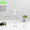 Botella Atomizadora Redonda de Fondo Redondo, Hombro Plano, Paredes Gruesas, Transparente, 100 ml - 150 ml, Botella para Loción Hidratante, Botella Dispensadora de Loción para el Cuidado de la Piel