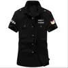 Camisa Casual Resistente para Hombre de Verano 2019 Ropa de Trabajo Estilo Rudo para Exteriores Talla Grande Camisa Militar de Trabajo Hombrera 100% Algodón Camisa Juvenil de Manga Corta para Hombres