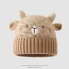 Gorro de lana para niños de otoño e invierno, gorro de punto tridimensional de dibujos animados, gorro tejido para niños y niñas