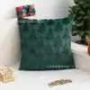 Funda de Cojín Decorativo de Felpa Acolchada Estilo Americano Reno Copo de Nieve Cojín de Sofá Cojín de Respaldo Funda de Cojín Decorativo para Cama