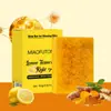 Jabón Popular de Cúrcuma Transfronterizo para Limpieza y Baño, Jabón de Ácido Kójico y Limón, Hidratante, Control de Grasa, Nutritivo para la Piel, Espuma Amarilla