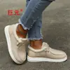 Entrega en stock Juyuan invierno 2026 nuevo comercio exterior talla grande zapatos 35-43 lona de caña baja planos casuales zapatos de algodón