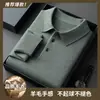 Exportação transfronteiriça, camisa polo de tricô grosso para homens, nova coleção outono/inverno 2026, business casual, cor sólida, suéter masculino