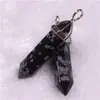 Pingente de ponta de quartzo, pedra natural, cristal de ágata, bala, hexagonal, colar com pingente, atacado