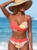 2026 Novo Biquíni de Banho Estampado Europeu e Americano Atravessando Fronteiras Amazon Sexy Férias Peça Dupla Bikini para Fontes Termais