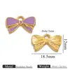 Transfronteiriço Novo Aço Inoxidável Banhado Cor 18K Conserva Cor Laço Gota de Óleo Pingente Acessórios para DIY Colar Brincos Pulseira
