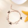 Pulseira de prata 925 com borboleta feminina design nicho ouro rosa 18K estudante ins presente de Natal Dia dos Namorados para namorada