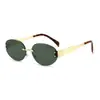 Nuevas Gafas de Sol Ovaladas Pequeñas Sin Montura con Borde Cortado, Estilo Ins Retro de Metal, para Uso Casual y Fotografía Callejera