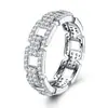 Anillo de Nariz de Cerdo para Hombre Estilo Personalidad Hip-Hop, Plata S925 que No se Desvanece, Anillo de Moissanita de Lujo Ligero de Gama Alta