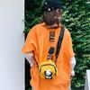 Estilo Universitario Japonés Lindo Lindo Peluche Panda Bolso Cruzado Pequeño Personalidad Divertida Estudiante Dibujo Animado Lona Bolso de Hombro