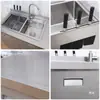 Gabinete de Bancada em Aço Inoxidável 304 com Fogão Integrado, Pia, Lavatório para Lavar Vegetais, Armário de Armazenamento e Mesa