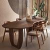 Mesa de comedor nórdica irregular lujo ligero hogar estilo silencioso madera maciza mesa de comedor ovalada mesa de conferencias para personal mesa de comedor madera maciza