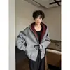 Cardigan com Capuz Casual Estilo Coreano Outono 2025 Masculino Mais Fácil de Combinar Solto Moda Jaqueta de Cor Sólida de Alta Qualidade
