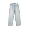 Jeans largos de tiro alto color azul claro para mujer, pantalones holgados de pierna ancha estilo vintage para primavera y otoño, pantalones rectos largos y fluidos
