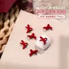 Año Nuevo Rojo Lunares Lazo Arte de Uñas Joyería Rojo Chino Carácter de Bendición Lingote Propicio Deseoso Accesorios de Uña Portátiles
